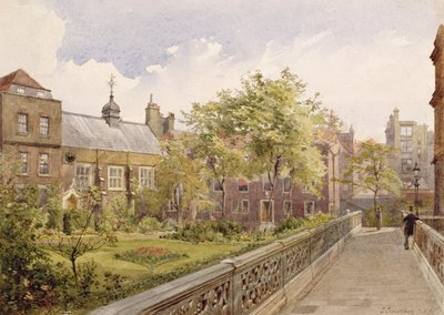 Staple Inn Hall z ogrodu, 1882 autorstwa John Crowther