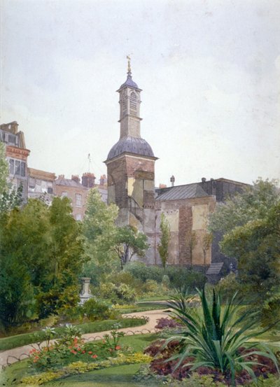Wieża kościoła St Botolph, Aldersgate, City of London, 1886 autorstwa John Crowther