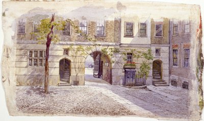 Widok od wejścia do Staple Inn, Londyn, 1882 autorstwa John Crowther