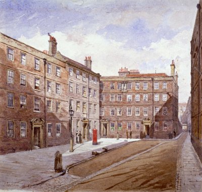 Widok Brick Court, Middle Temple, Londyn, 1882. autorstwa John Crowther