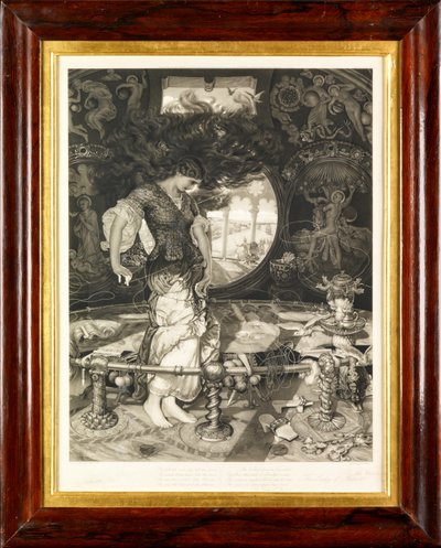 Pani Shalott (mezzotinta) autorstwa John Douglas Miller