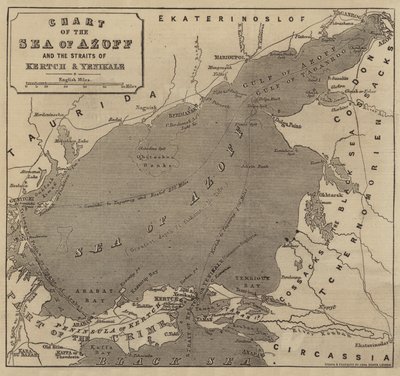 Mapa Morza Azoffa i Cieśniny Kertch i Yenikale autorstwa John Dower