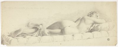 Starożytny posąg śpiącego Hermafrodyty autorstwa John Downman