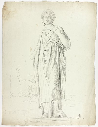 Antyczna statua stojącej drapowanej kobiety autorstwa John Downman