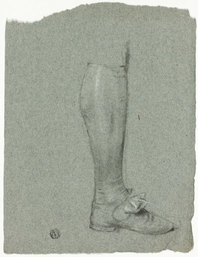 Noga stojącej postaci (recto); Szkic butów (verso) autorstwa John Downman