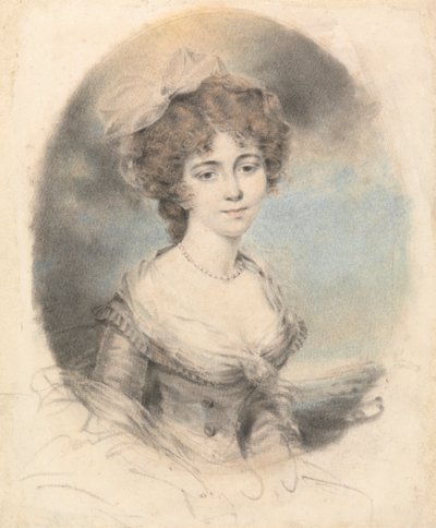 Portret damy, twarzą do przodu autorstwa John Downman
