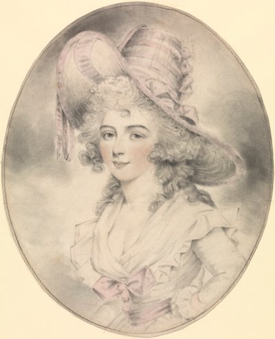 Portret damy zwróconej w lewo autorstwa John Downman
