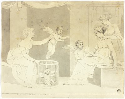 Sprzedawca miłości (według fryzu Herculancum) autorstwa John Downman