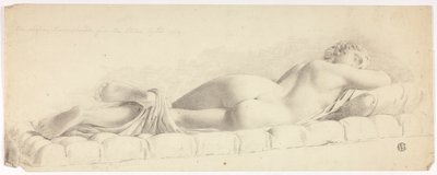 Starożytny posąg śpiącego Hermafrodyty autorstwa John Downman