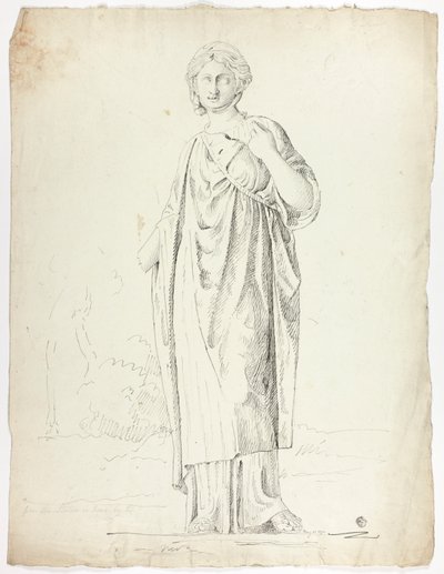 Antyczna statua stojącej drapowanej kobiety autorstwa John Downman