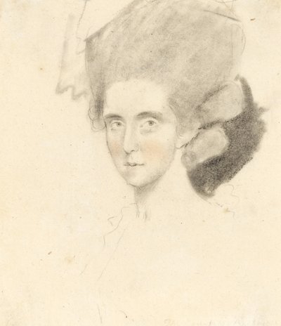 Hrabina Strathmore, 1781 (ołówek z czarną i czerwoną kredą na papierze) autorstwa John Downman