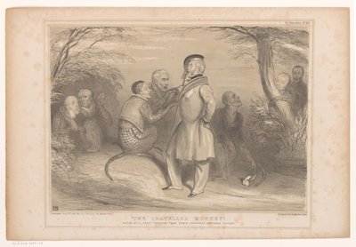Lord Palmerston w het land van de apen Podróżująca małpa. Skopiowane z dużą swobodą z niepowtarzalnego obrazu Edwina Landseera (tytuł na obiekcie) HB Sketches (tytuł serii na obiekcie) autorstwa John Doyle