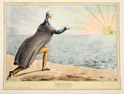 Gheber: Worshipping the Rising Sun, 1830 (rycina ręcznie kolorowana) autorstwa John Doyle