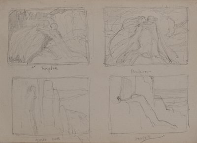 Eurydice, Rendezvous, Zamknięte drzwi, Modlitwa (ołówek) autorstwa John Duncan
