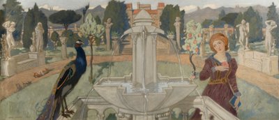 Pawie i Fontanna autorstwa John Duncan