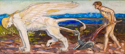 Sfinks i Pług (akwarela) autorstwa John Duncan