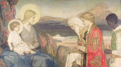 Trzej Mędrcy, 1915 (tempera na płótnie) autorstwa John Duncan