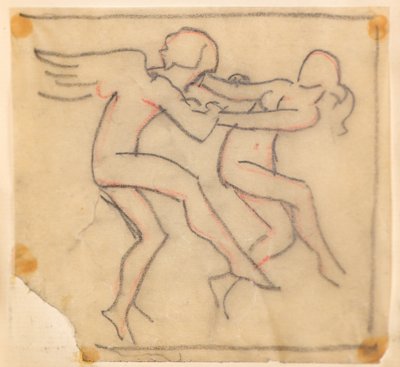 Bez tytułu [Zapasy aniołów] (ołówek) autorstwa John Duncan
