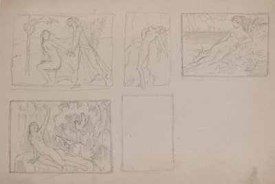 Bez tytułu [Nude postacie w krajobrazie (ołówek) autorstwa John Duncan