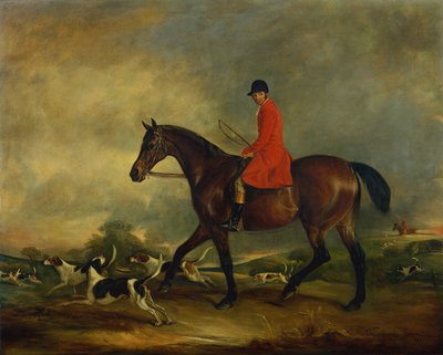 Kapitan Garth na swoim Bay Hunterze z psami autorstwa John E. Ferneley