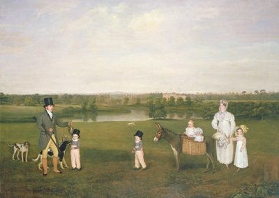 William Hetton Cooke z żoną i dziećmi w Worleston Rookery, Chester autorstwa John E. Ferneley