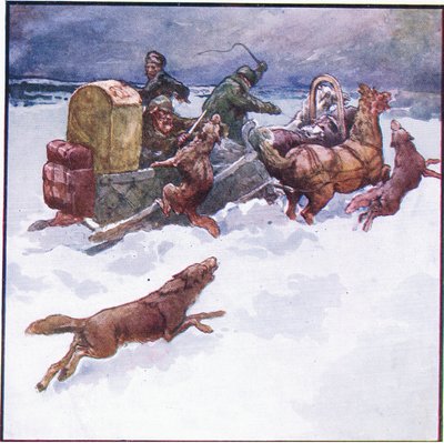 Mój towarzysz chłodno wsadził jedno ramię w paszczę wilka (kolor lito) autorstwa John Edwin Noble