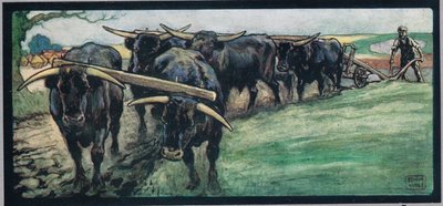 Orka pola, ilustracja z „Pomocnicy bez rąk” Gladys Davidson, wydanej w 1919 r. (kolor litho) autorstwa John Edwin Noble