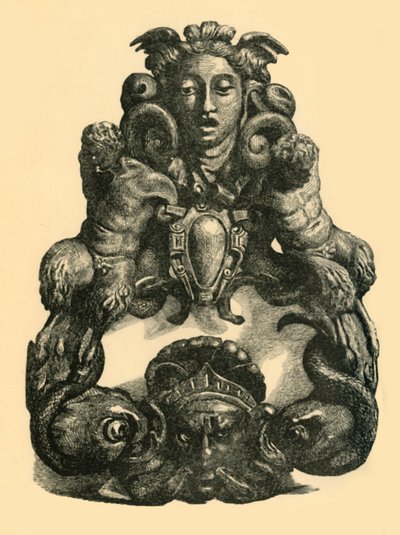 Kołatka z delfinami i satyrami, początek XVII w., 1881 r. autorstwa John Emms