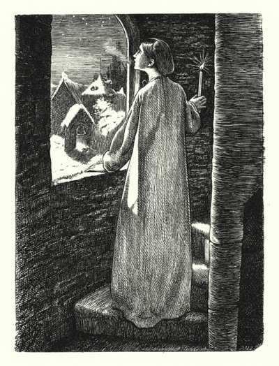 Wigilia św. Agnieszki (rycina) autorstwa John Everett (after) Millais