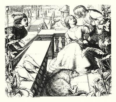 Marzenie na jawie (grawerowanie) autorstwa John Everett (after) Millais