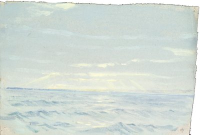 Pejzaż morski, koniec XIX - połowa XX wieku (olej na papierze) autorstwa John Everett