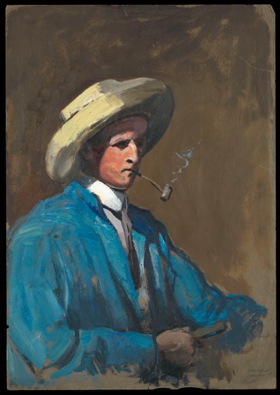 Autoportret autorstwa Herberta Barnarda Johna Everetta BHC2683, początek XX wieku (olej na papierze) autorstwa John Everett