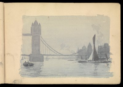 Londyńska Tamiza, szkicownik autorstwa John Everett