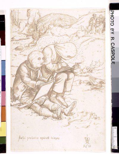 Awful Protection Against Midges, 1853 (pióro i brązowy atrament na papierze) autorstwa John Everett Millais