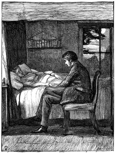 Ilustracja do wiersza Ostatnie słowa Owena Mereditha, 1860. autorstwa John Everett Millais