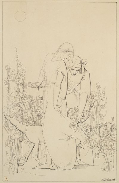 Kochankowie przy Krzaku Róży, 1848 autorstwa John Everett Millais
