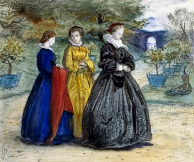 "Maria Królowa Szkotów" Królowa Maria Stuart (1542-1587) lub Maria I Szkocka i jej świta. Obraz autorstwa Johna Everetta Millaisa (1829-1896) (prerafaelita) autorstwa John Everett Millais