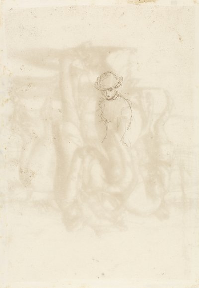 Odrzucone, Verso: Szkic kobiety, 1853 (długopis i brązowy tusz na papierze) autorstwa John Everett Millais