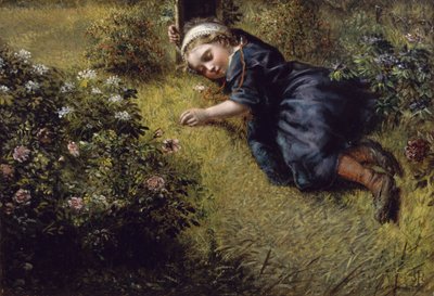 Spanie w ogrodzie autorstwa John Everett Millais