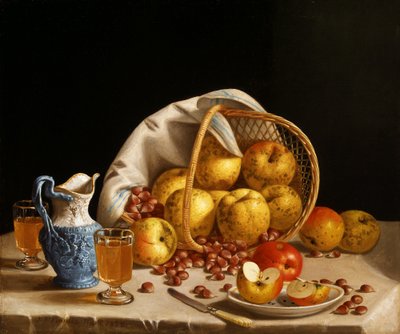 Martwa natura z żółtymi jabłkami autorstwa John F. Francis
