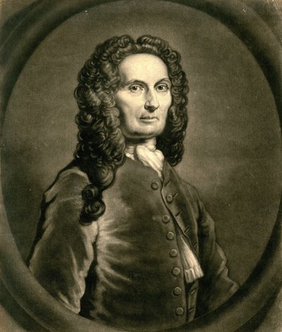 Portret francuskiego matematyka Abrahama de Moivre 1667-1754, 1736 autorstwa John Faber