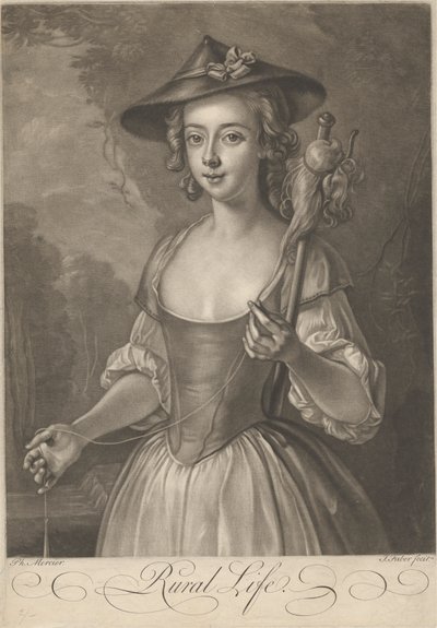 Dziewczyna Przędzalnia Nici autorstwa John Faber the younger