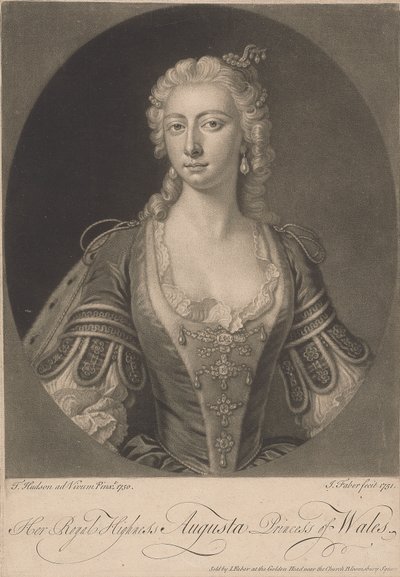 Sua Alteza Real Augusta Princesa de Gales, 1751 polonês autorstwa John Faber the younger