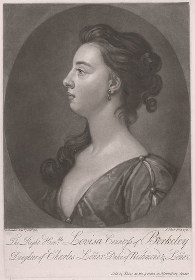 Wielce Czcigodna Ludwika Hrabina Berkeley, córka Karola Lenoxa, księcia Richmond i Lenox autorstwa John Faber the younger