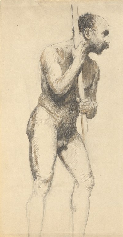 Akt Męski z Polakiem autorstwa John Ferguson Weir