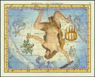 1776 - John Flamsteed - Hercules, La Couronne (Herkules i Korona) autorstwa John Flamsteed