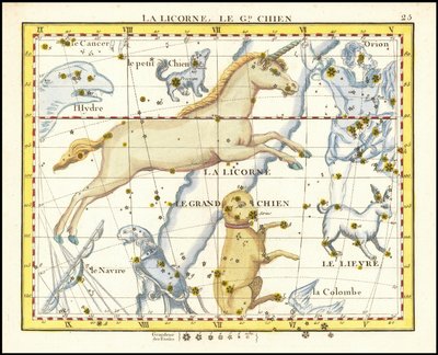 1776 - John Flamsteed - La Licorne, Le Gd. Chien (Monoceros  Canis Major) autorstwa John Flamsteed