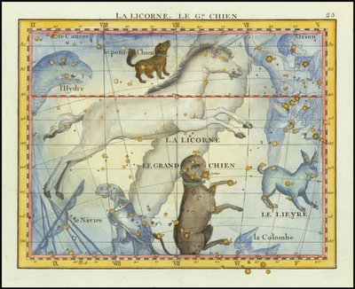 1776 - John Flamsteed - La Licorne, Le Grand Chien (Monoceros  Canis Major) autorstwa John Flamsteed