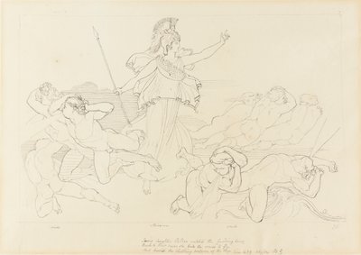 Atena i wiatry autorstwa John Flaxman
