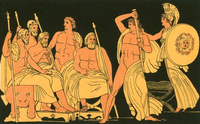 Atena tłumi wściekłość Achillesa autorstwa John Flaxman